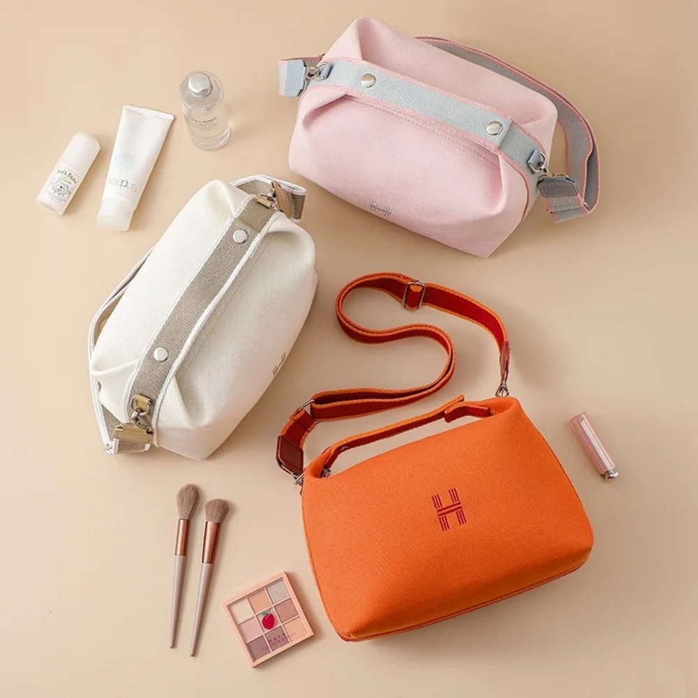 Sale! Hermes style Canvas Bride-A-Brac large with shoulder strap! New!